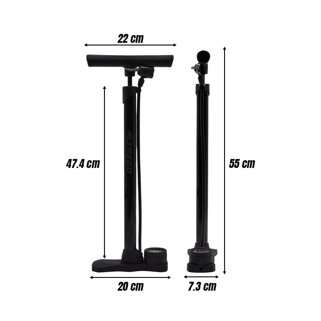 Bomba Aire Bicicleta De Pie Con Manómetro