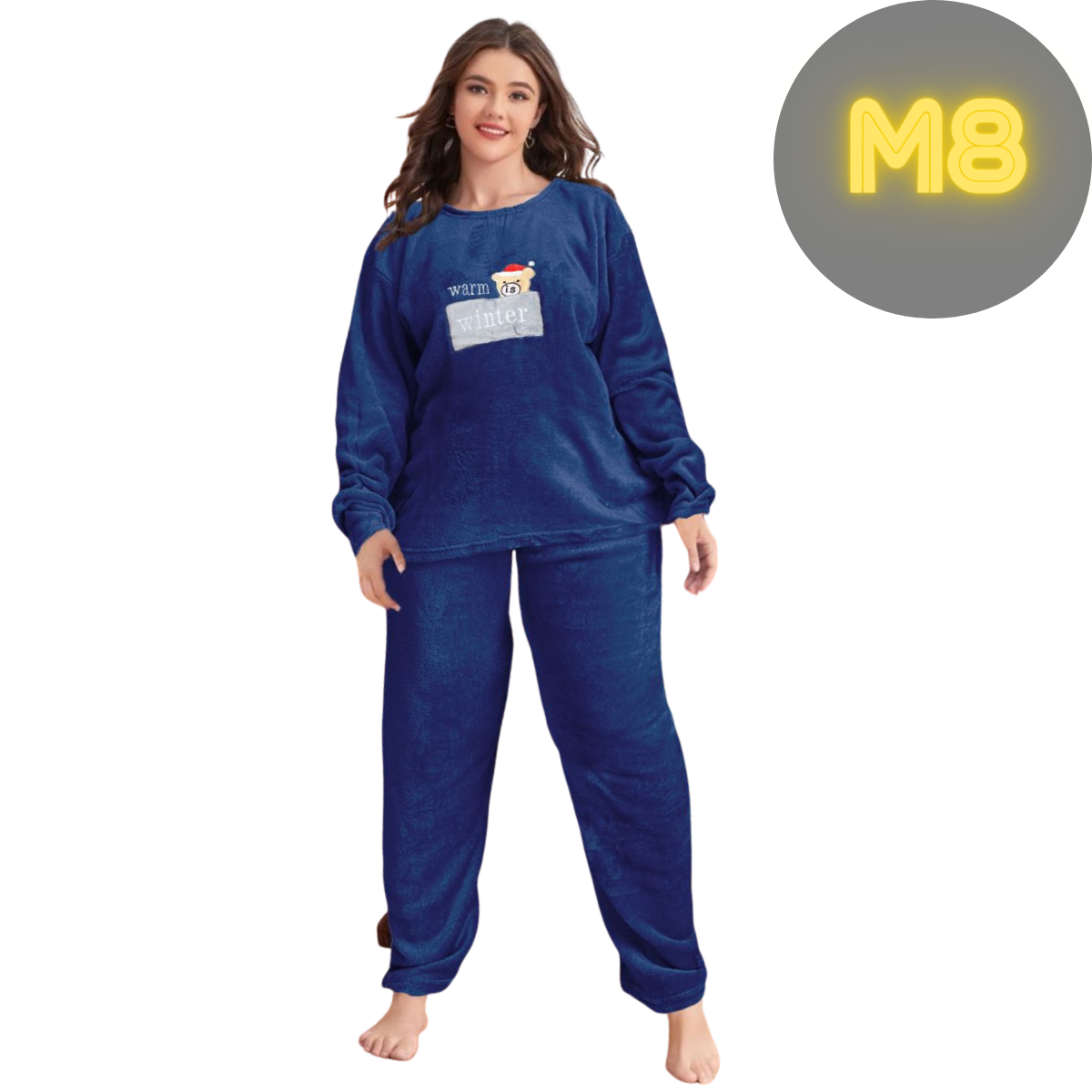 Pijama De Mujer Tallas Extra Tela Polar Flane para Invierno Calientita PIJ-055-MJE