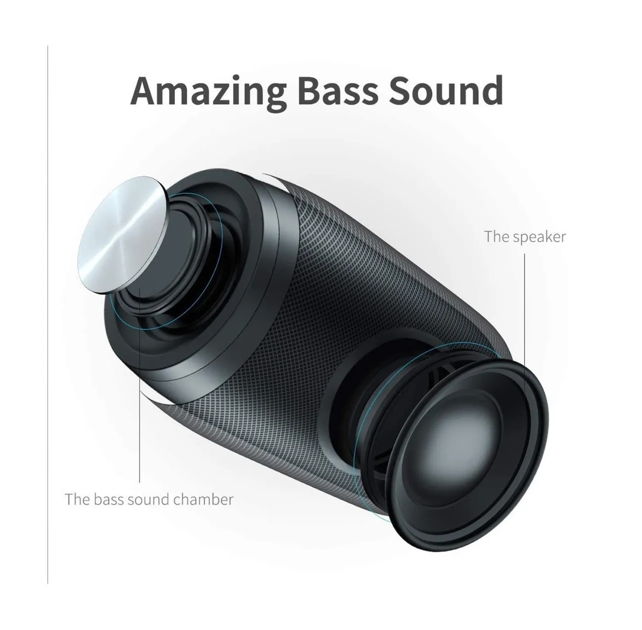 Altavoz Bluetooth Portátil Graves Potentes Y Resistente Negro