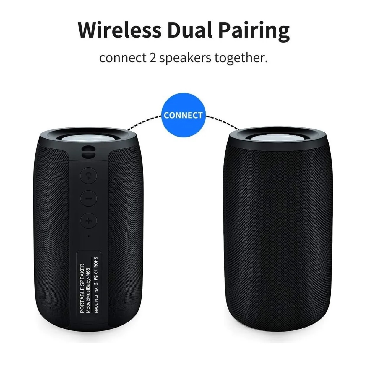 Altavoz Bluetooth Portátil Graves Potentes Y Resistente Negro