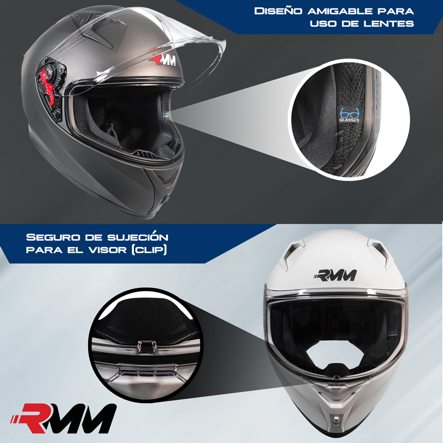 Casco Rmm Cerrado Z501 Mica Negra Talla G