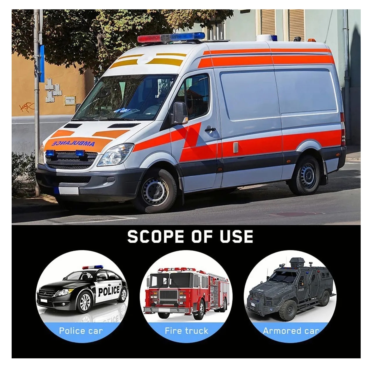 Sirena 7 Tonos Policía Pato Patrulla 100w Con Altavoz Emerge