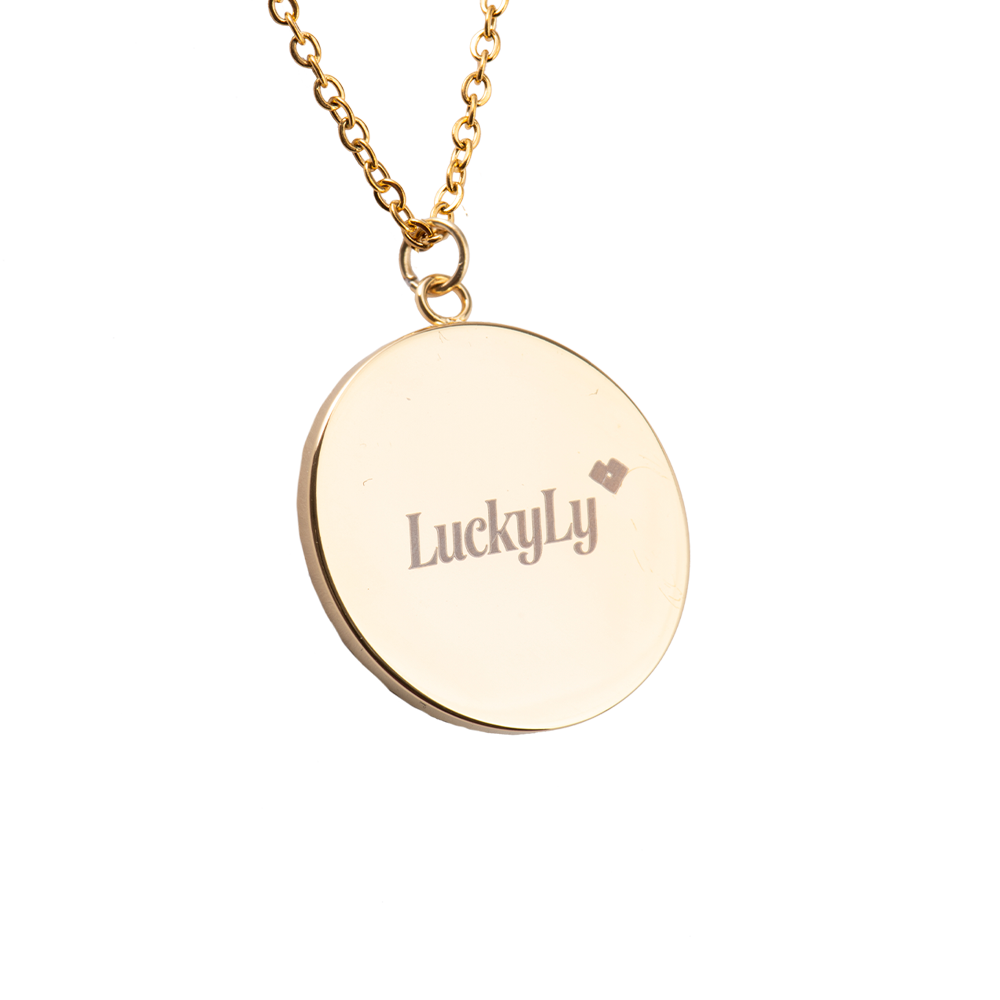 LuckyLy Collar Oro 18k de Horóscopo con Dije de Signo Zodiacal Leo, Cadena de Acero Inoxidable con Baño de Oro 18k - Modelo Astra