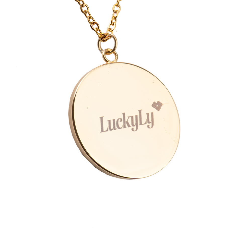 LuckyLy Collar Oro 18k de Horóscopo con Dije de Signo Zodiacal Géminis , Cadena de Acero Inoxidable con Baño de Oro 18k - Modelo Astra