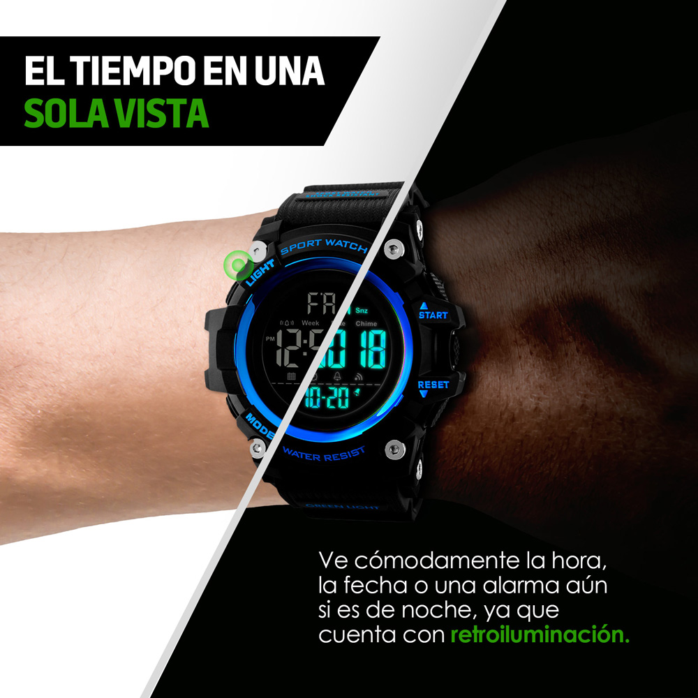 Reloj Redlemon Deportivo Resistente Agua Digital, Alarma, Cronómetro 1384
