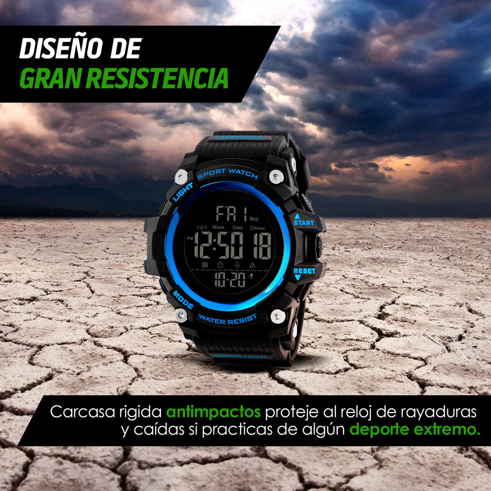 Reloj Redlemon Deportivo Resistente Agua Digital, Alarma, Cronómetro 1384