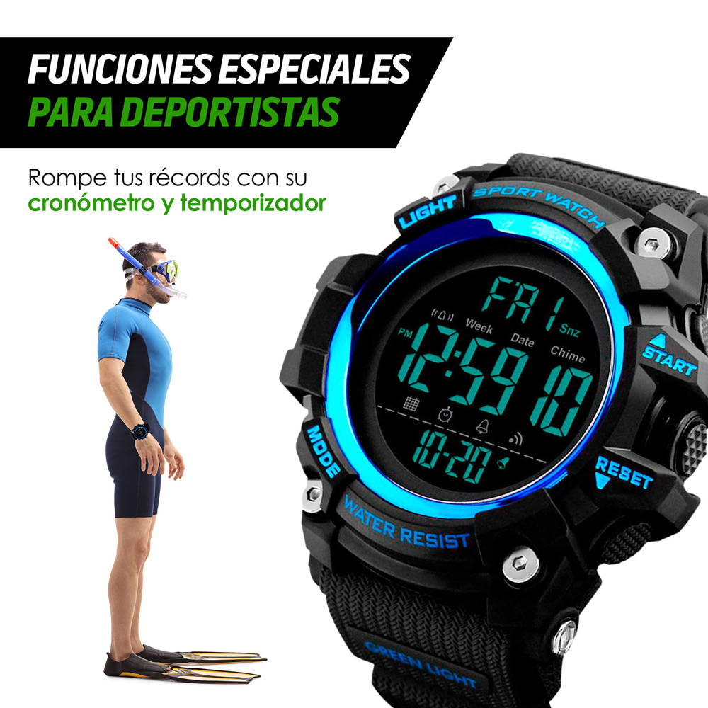 Reloj Redlemon Deportivo Resistente Agua Digital, Alarma, Cronómetro 1384