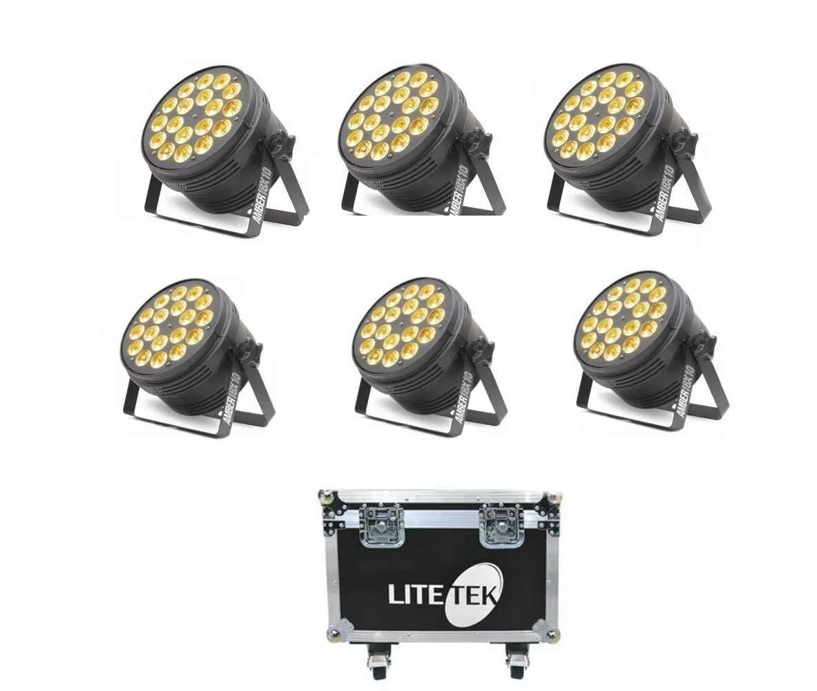  Luces Lite Tek Ambar 18x10 Case C/6pzas Rgb+ámbar.