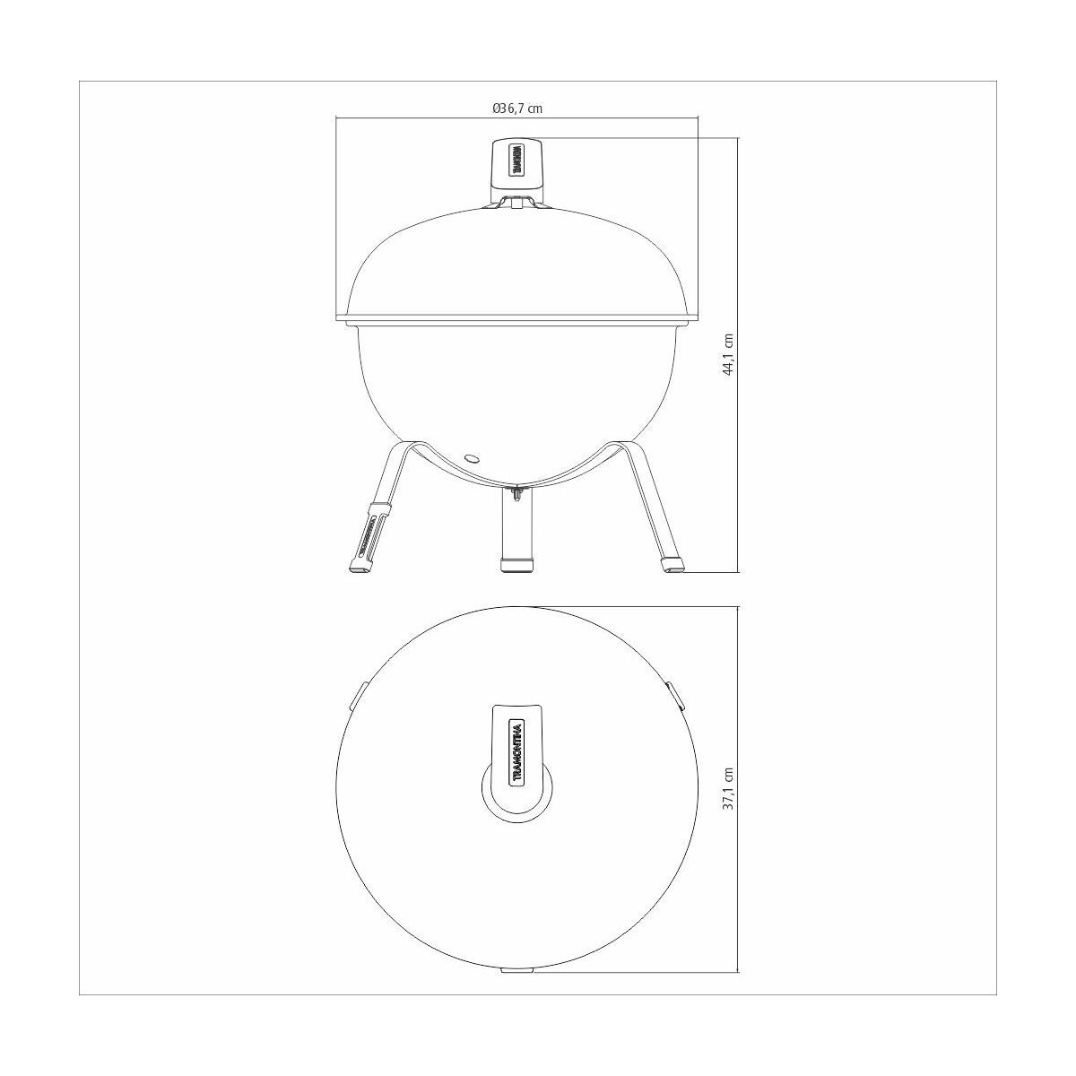 Asador tcp 320l grill a carbon marca tramontina