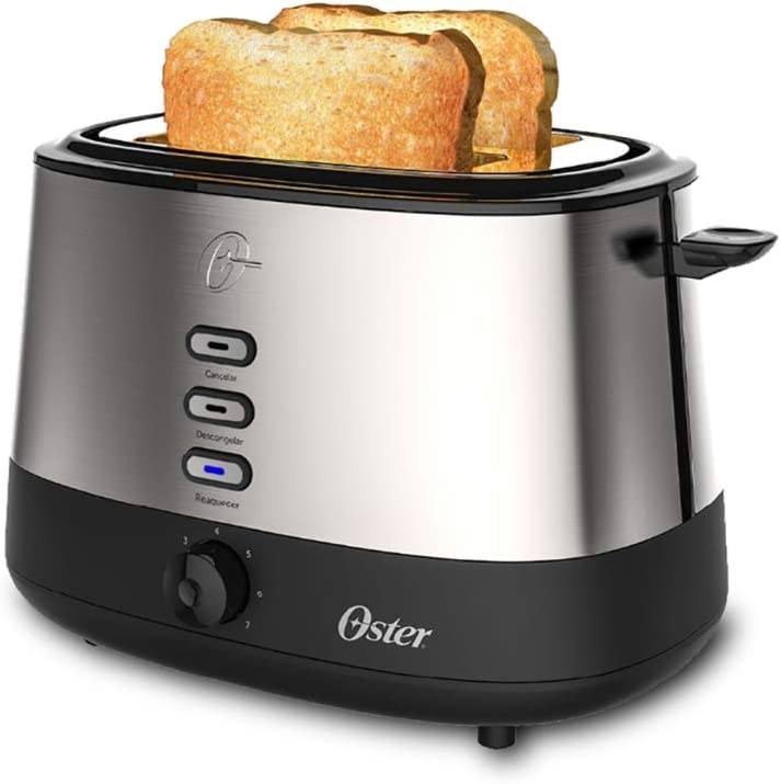 Tostador de pan 2 rebanadas acero inox osterizer mod. tssttr500-013 plata
