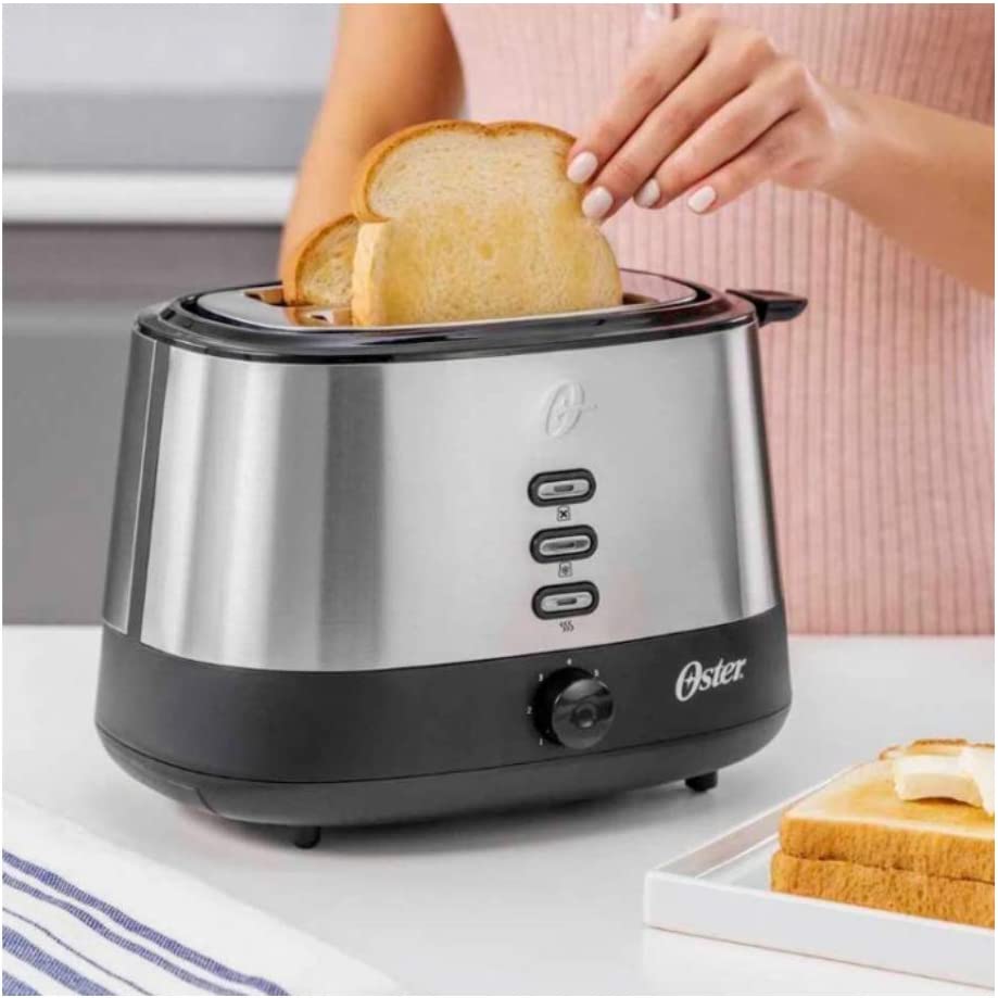 Tostador de pan 2 rebanadas acero inox osterizer mod. tssttr500-013 plata