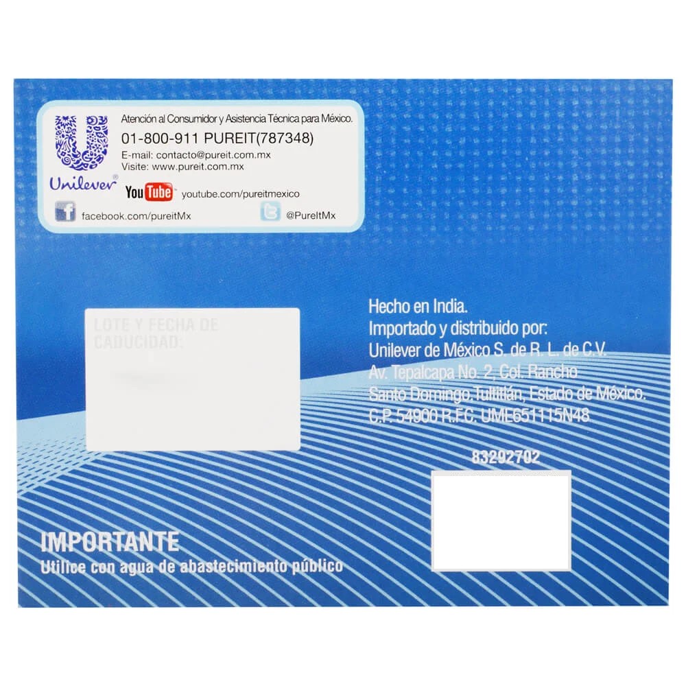 Filtro de Microfibra Pure It Purificador De Agua Unilever Modelo Classic o Autofill