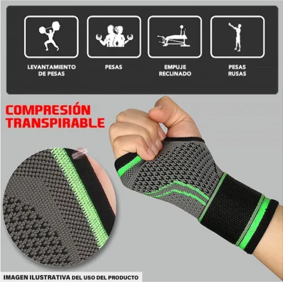 Muñequera Ortopedica Compresion Unisex 