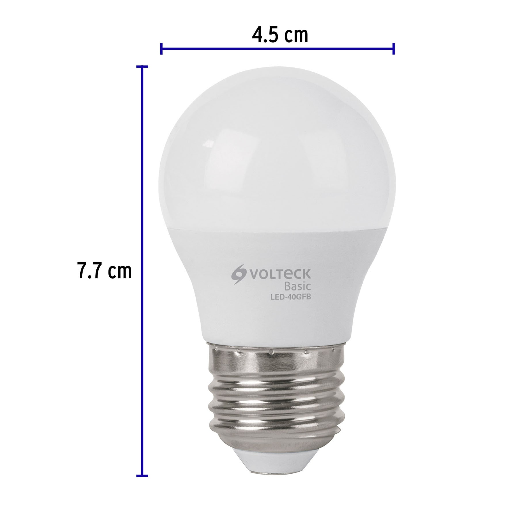 Lámpara de LED tipo bulbo G45 5 W, luz de día Volteck 27162