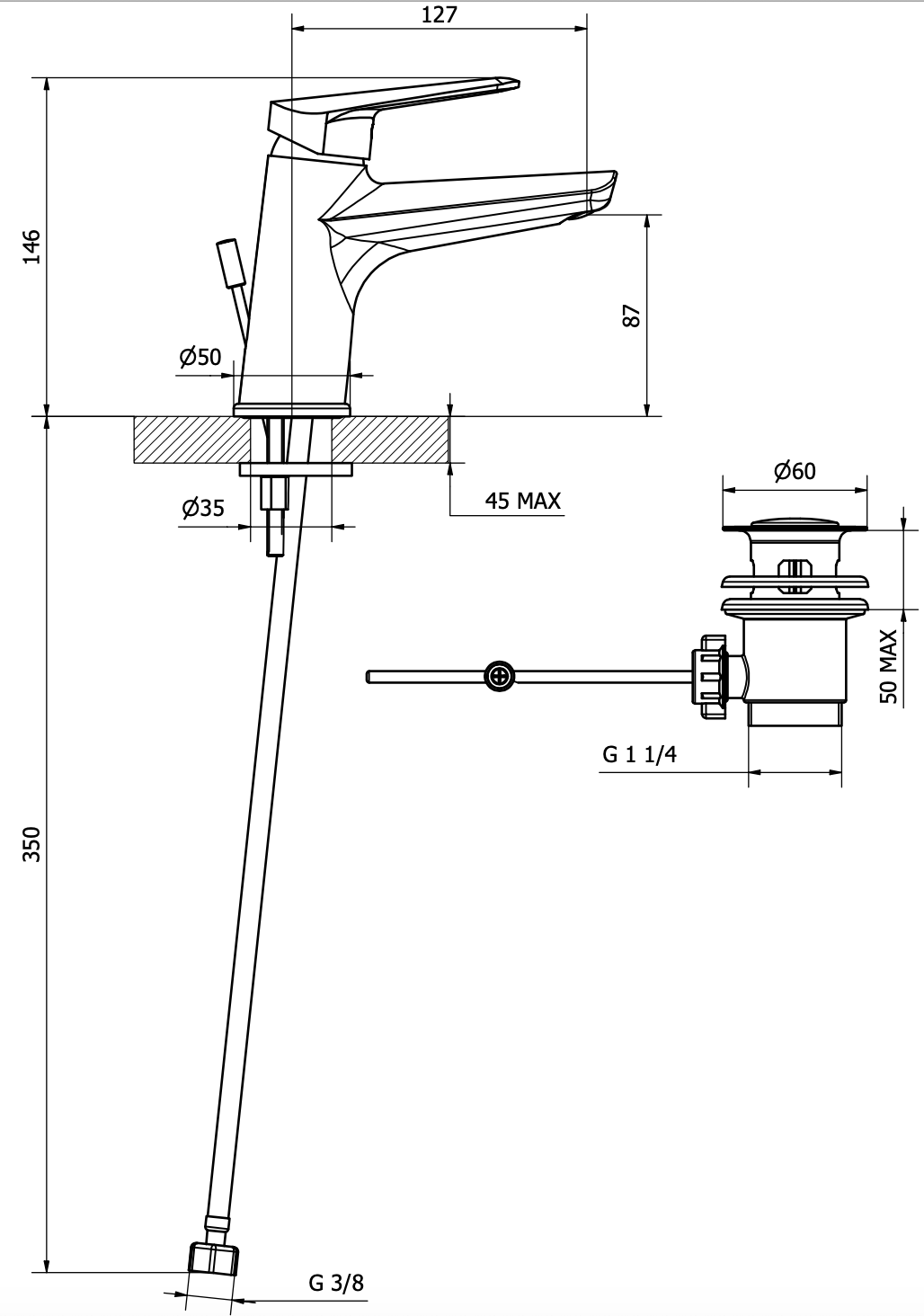 Llave Monomando Premium Para Lavabo Marca Teorema Modelo Slyce Acabado Cromado