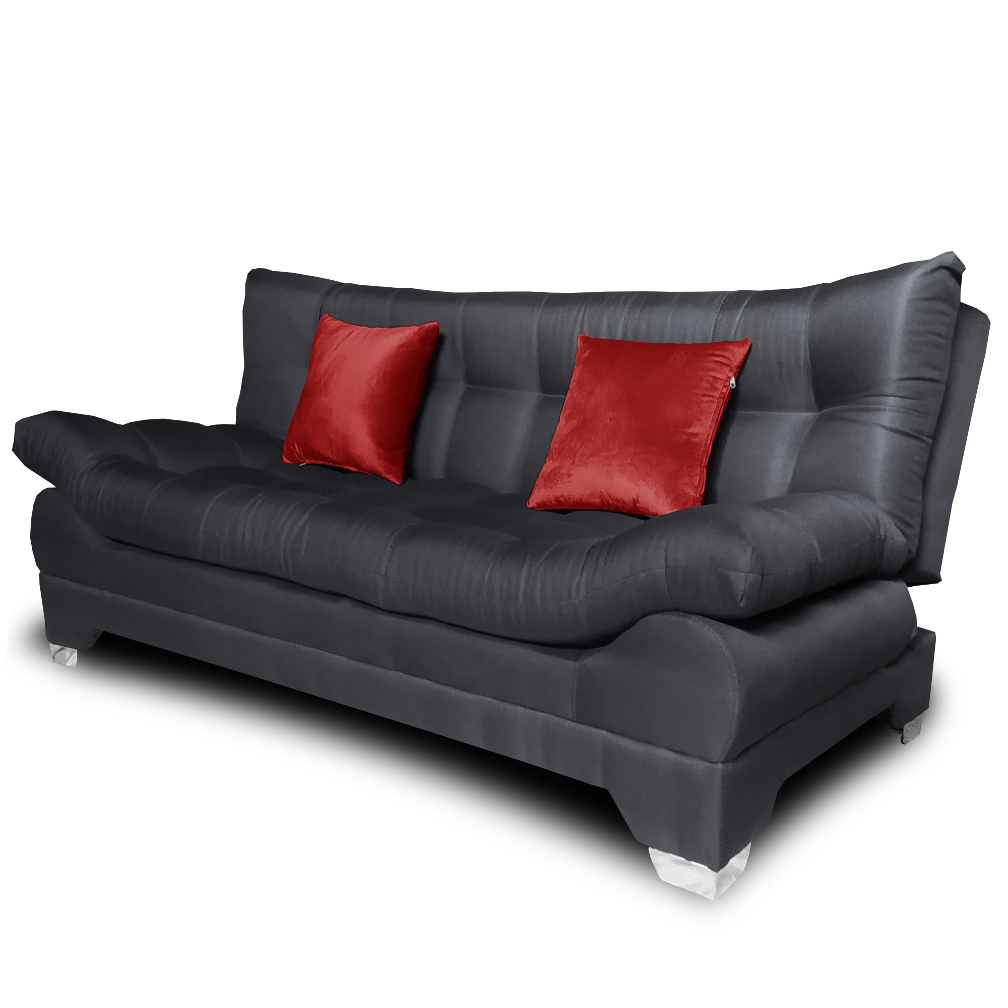 Sofa cama Nigeria Tela Lino Michell Gris Oxford + 02 Cojines tipo