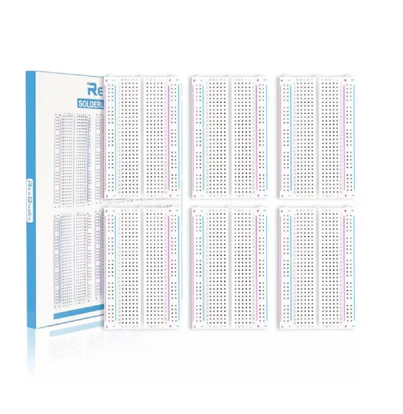 Kit 6 Piezas Protoboard 400 Puntos Breadboard Para Arduino
