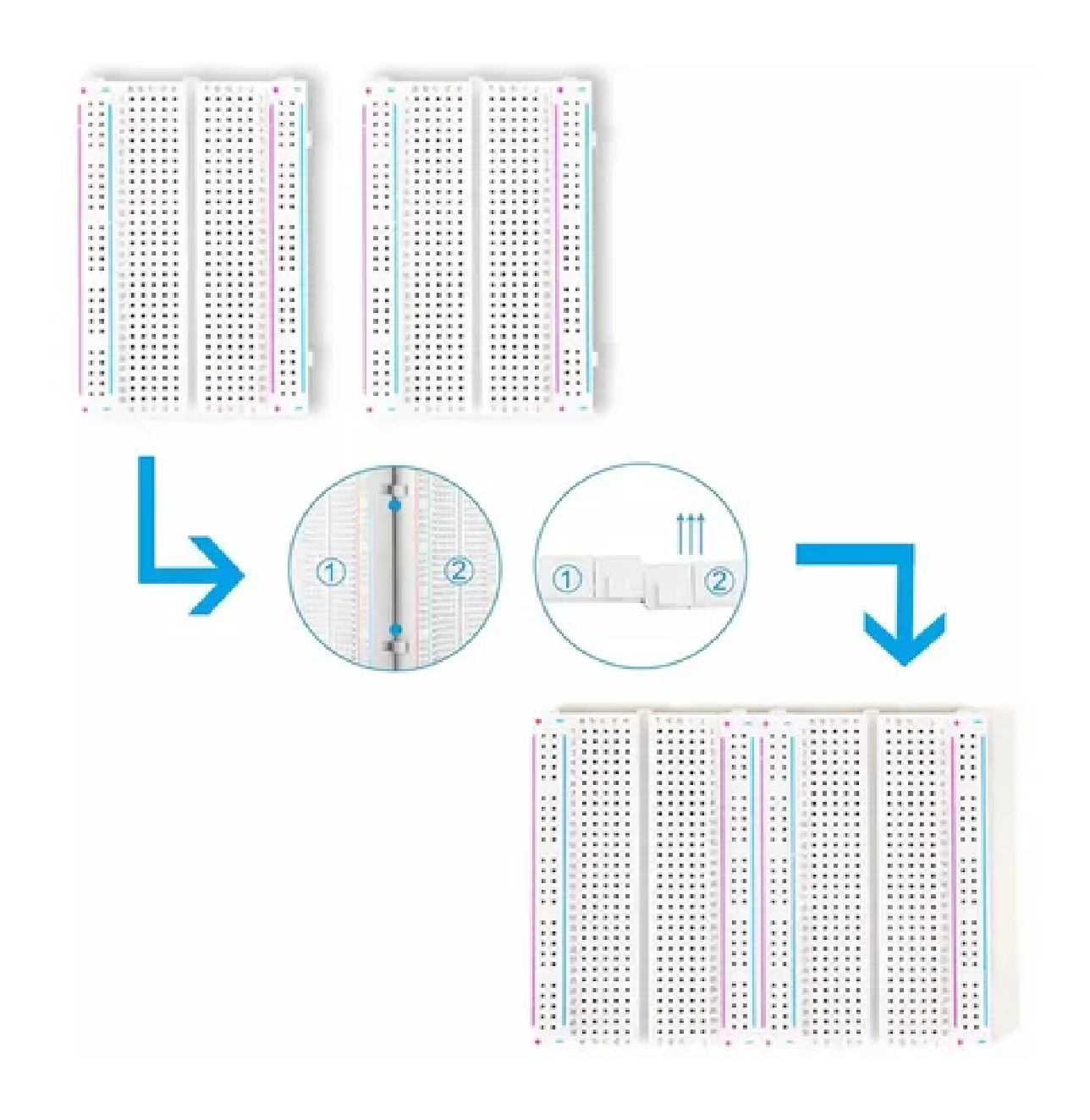Kit 6 Piezas Protoboard 400 Puntos Breadboard Para Arduino