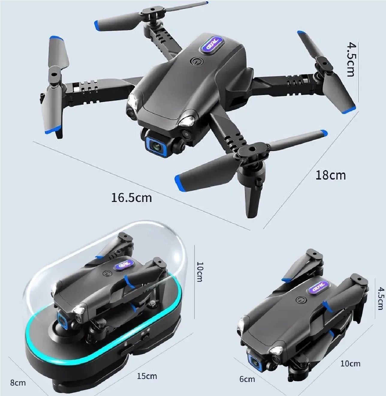 Mini Dron Recargable Con 4k Cámara Doble Y 2 Baterías