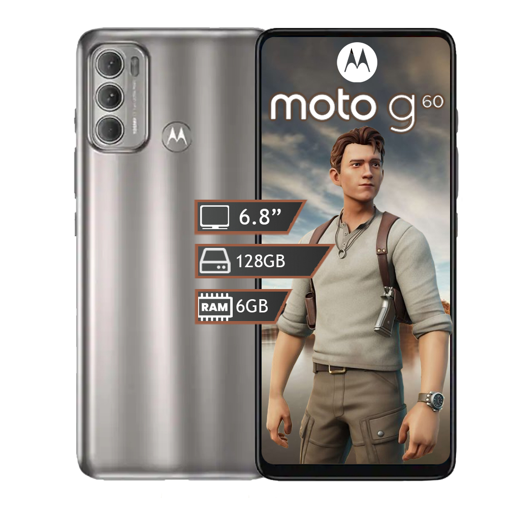 Celular Motorola Moto G60 Plateado Almacenamiento 128GB Ram 6GB Dual Sim