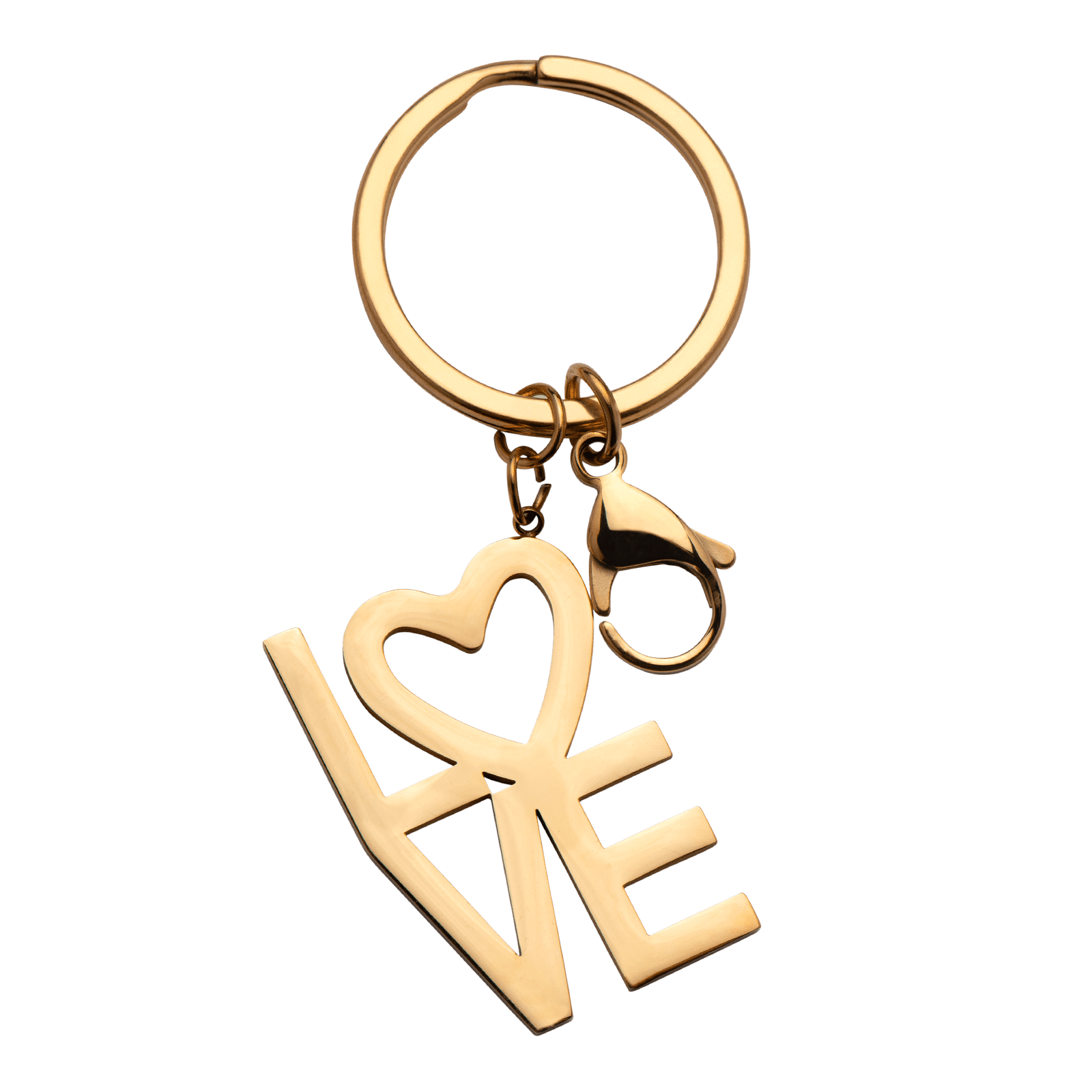 LuckyLy Llavero para Mujer Love con Corazón , Acero Inoxidable con Baño de Oro 18k - Modelo Lola