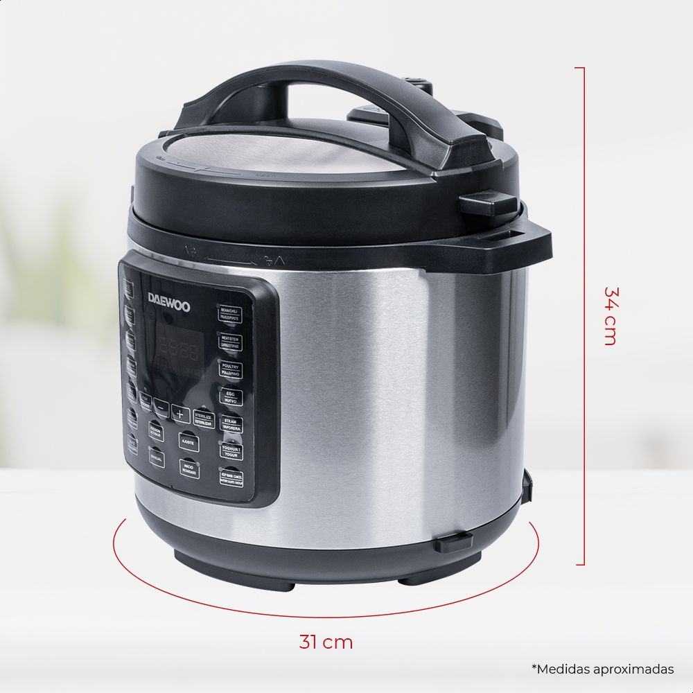 Olla de presión eléctrica Daewoo 6 litros 16 programas