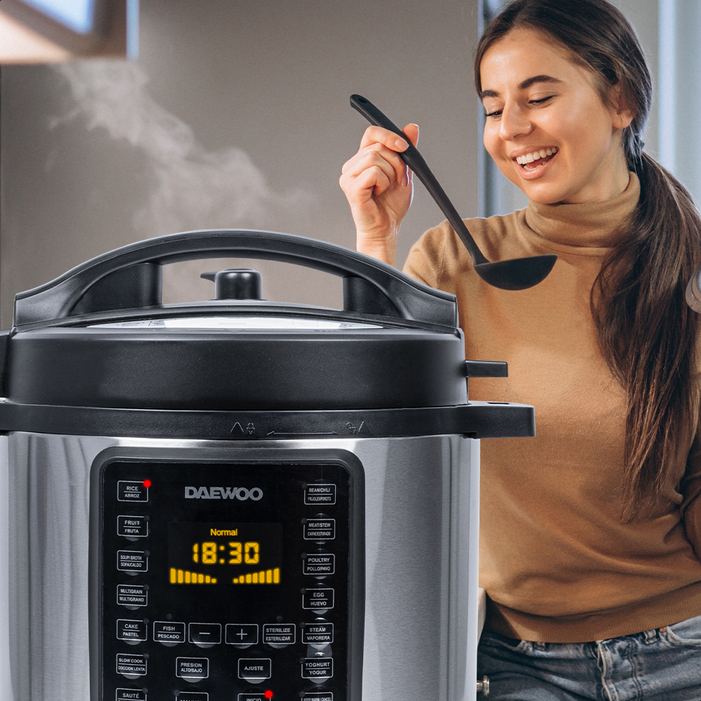 Olla de presión eléctrica Daewoo 6 litros 16 programas