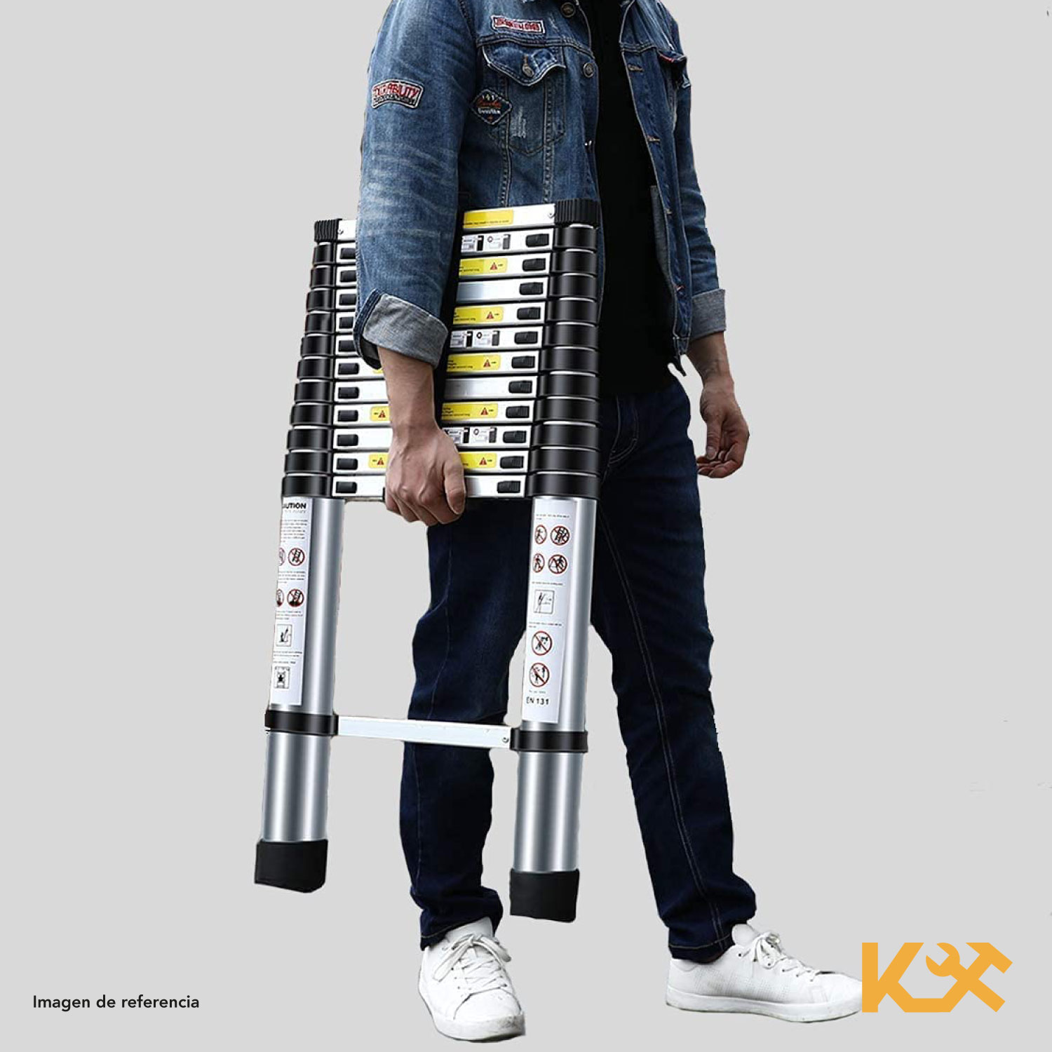 Escalera Telescopica Retractil Aluminio 9 Escalones 2.6 m RY-1326 Kingsman 