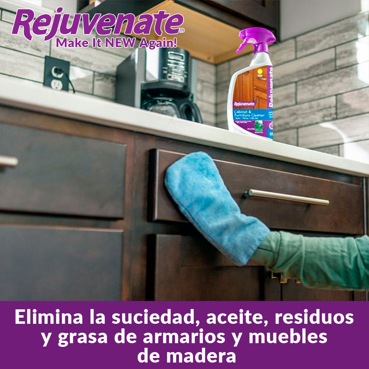 Limpiador Renovador de Muebles de Madera y Gabinetes  Rejuvenate 710 ml Tv Ofertas Rejuvenate Cabinet & Furniture Cleaner Aporta brillo