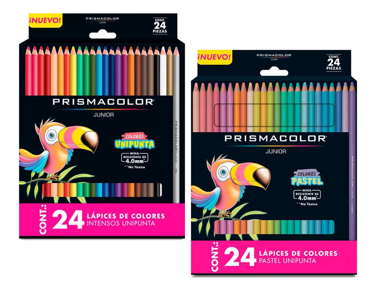 Colores Prismacolor Junior Largos 24 Pastel + 24 Basicos