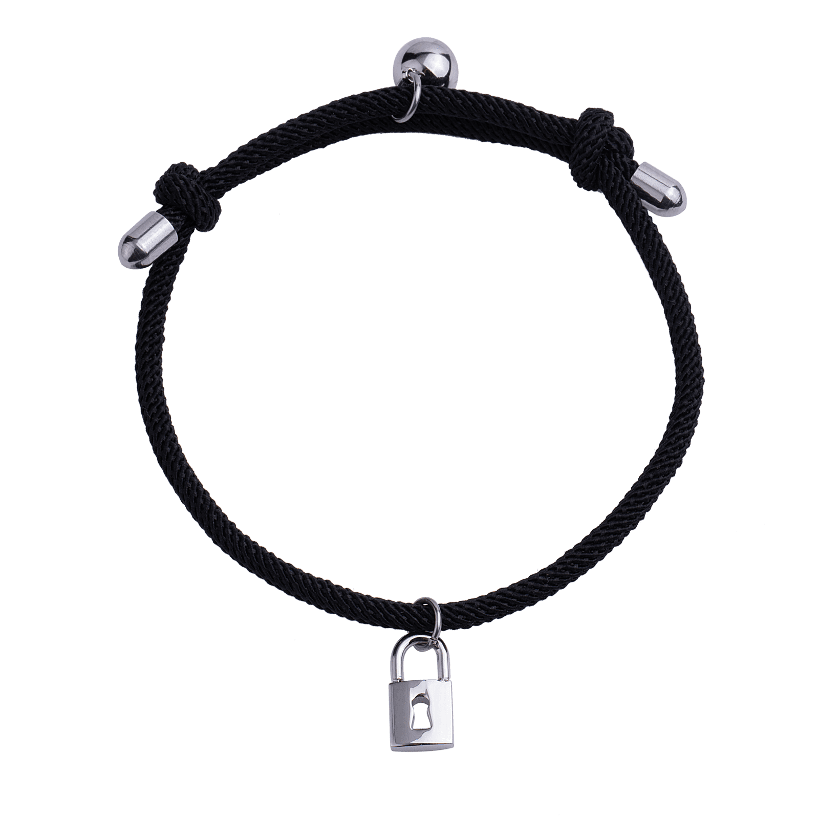 LuckyLy Pulseras para Pareja Magnéticas de Cuerda y Acero Inoxidable con Imán , Pulsera Hombre Plata y Negro, Pulsera Mujer Plata y Rojo- Modelo Tala