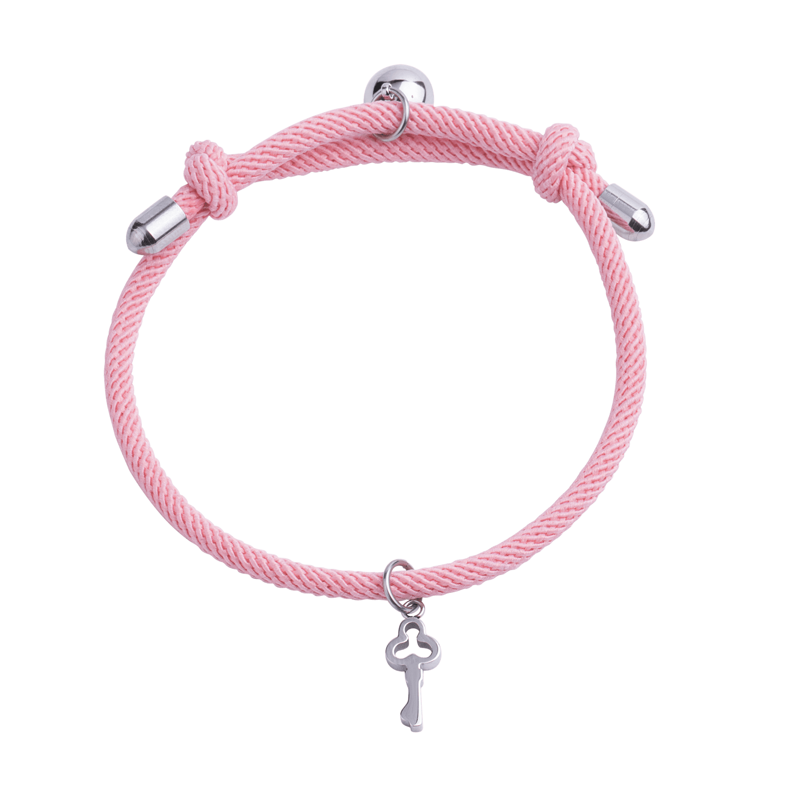 LuckyLy Pulseras para Pareja Magnéticas de Cuerda y Acero Inoxidable con Imán , PPulsera Hombre Plata y Azul, Pulsera Mujer Plata y Rosa - Modelo Tala