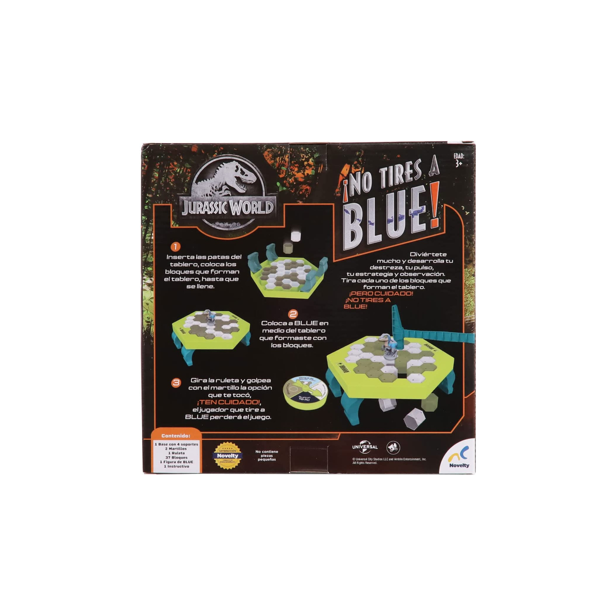 Novelty JCA-3115- Juego de mesa no tires a blue, jurassic world