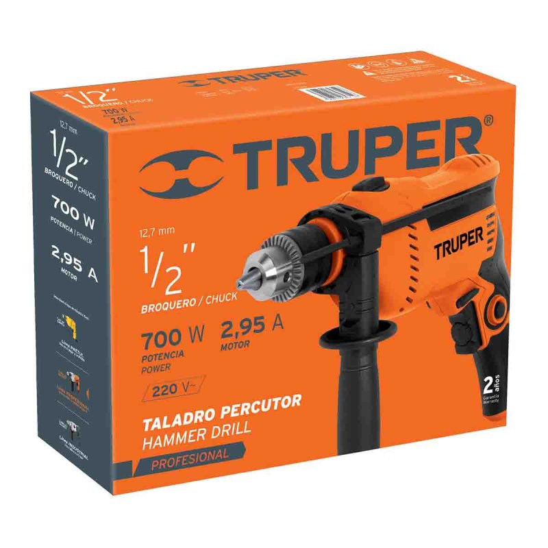 Taladro Rotomartillo Prof. 1/2' 750 W Var. Truper 14658