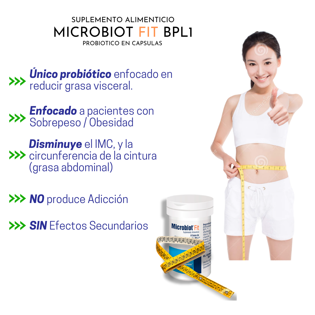 Microbiot Fit 50mg, Suplemento en Capsulas, Pack con 2 Frascos