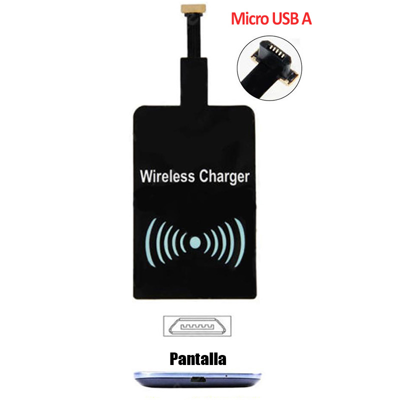 Adaptador Receptor Carga Inalámbrica Micro USB Tipo A Qi