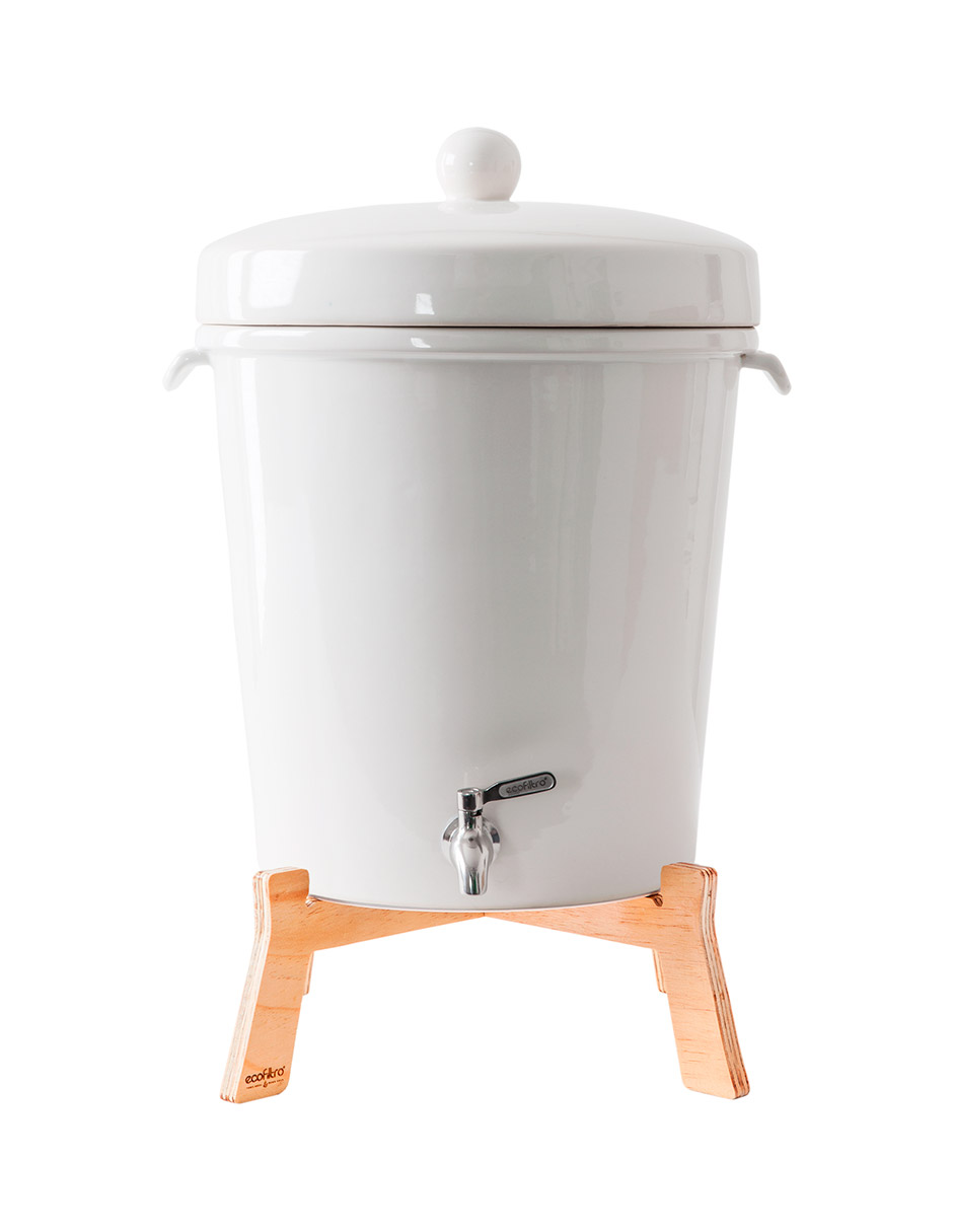 Ecofiltro Purificador Dispensador y Filtro de Agua Cerámica Grande (20 L) Blanco Puntos