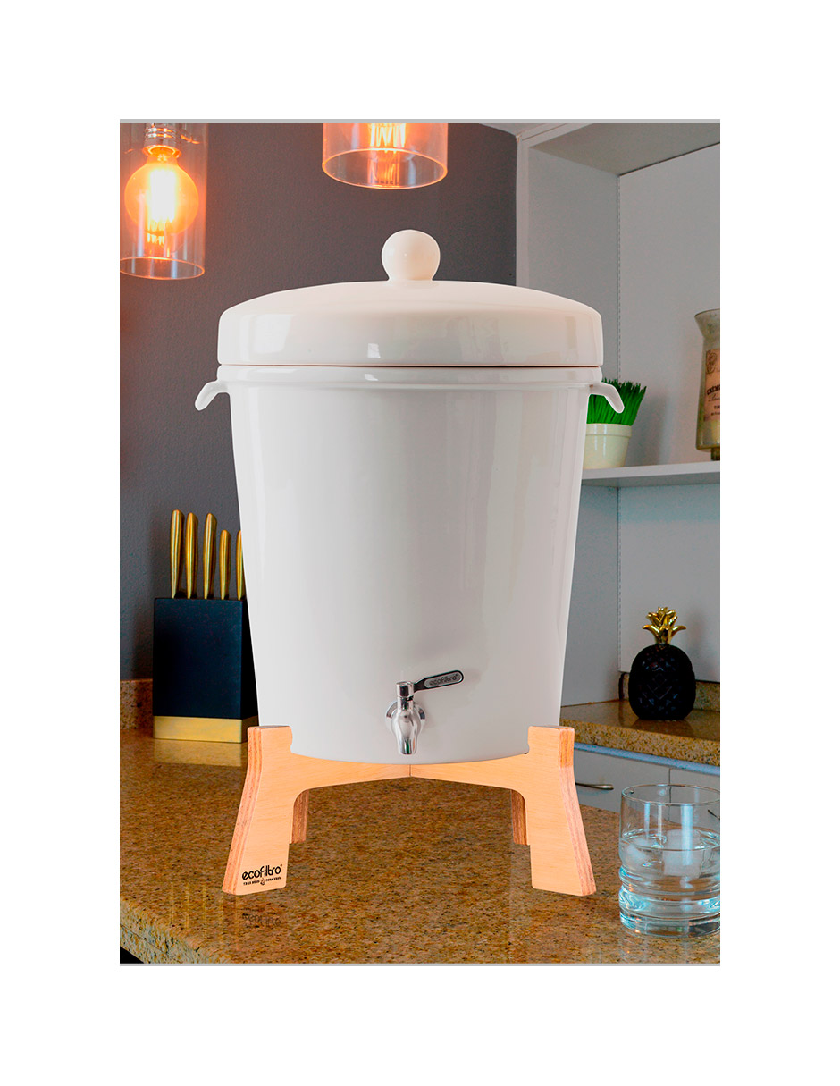 Ecofiltro Purificador Dispensador y Filtro de Agua Cerámica Grande (20 L) Blanco Puntos