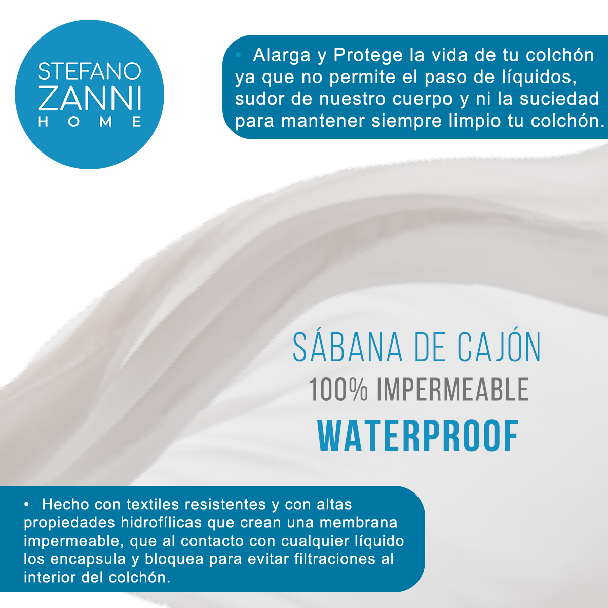 Protector de Colchón 100% Impermeable Stefano Zanni, Individual