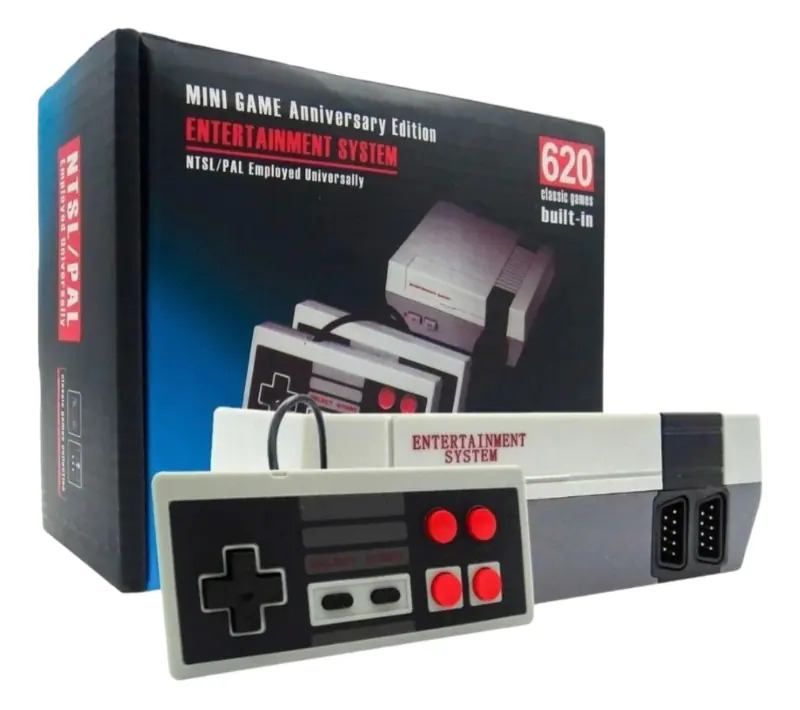 Consola de juegos retro clásica, 620 juegos integrados con 2 controles clásicos