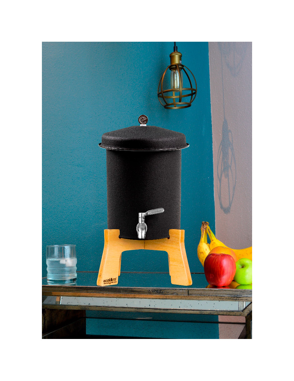 Ecofiltro Purificador Dispensador y Filtro de Agua Peltre Mini (5.5 L) Negro Mate