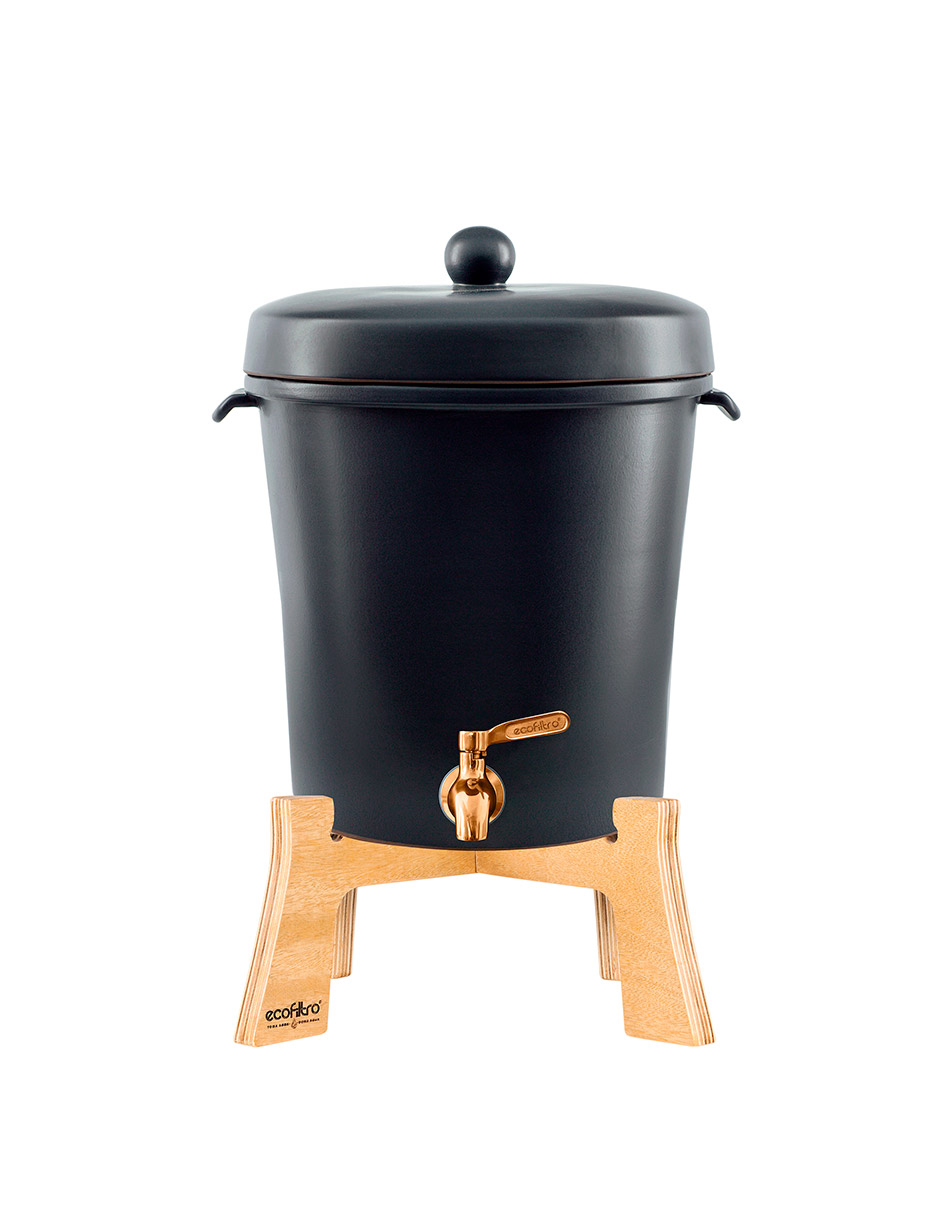 Ecofiltro Purificador Dispensador y Filtro de Agua Cerámica Mediano (8 L) Edición Especial Negro Mate