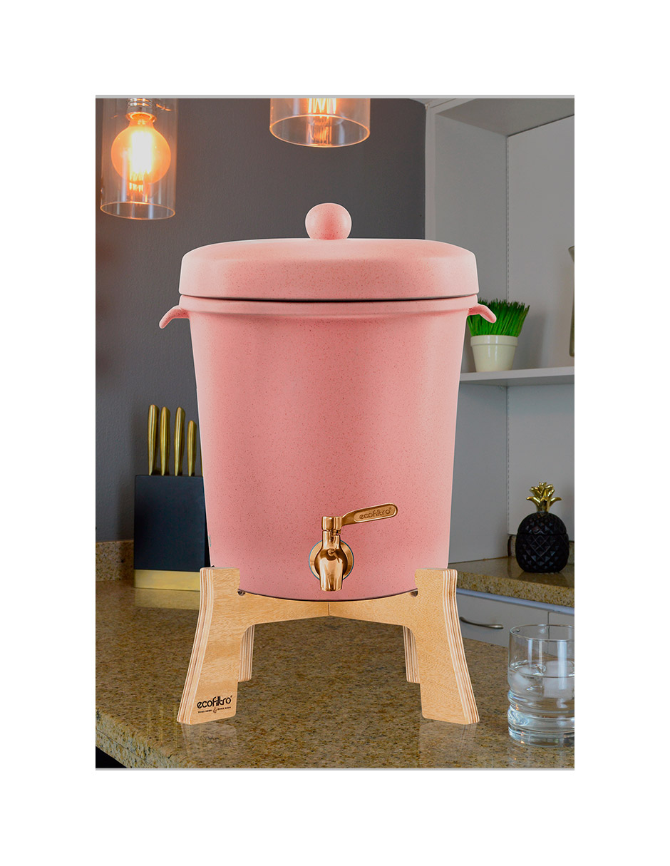 Ecofiltro Purificador Dispensador y Filtro de Agua Cerámica Mediano (8 L) Edición Especial Coral