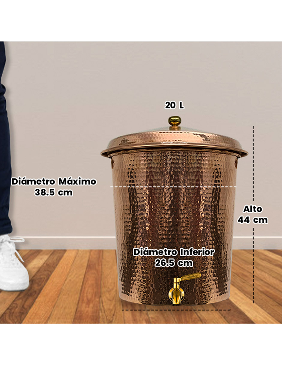 Ecofiltro Purificador Dispensador y Filtro de Agua Cobre Grande (20 L)