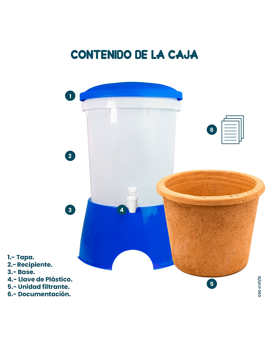 Ecofiltro Purificador Dispensador y Filtro de Agua Colors Grande (20 L) Azul Oscuro