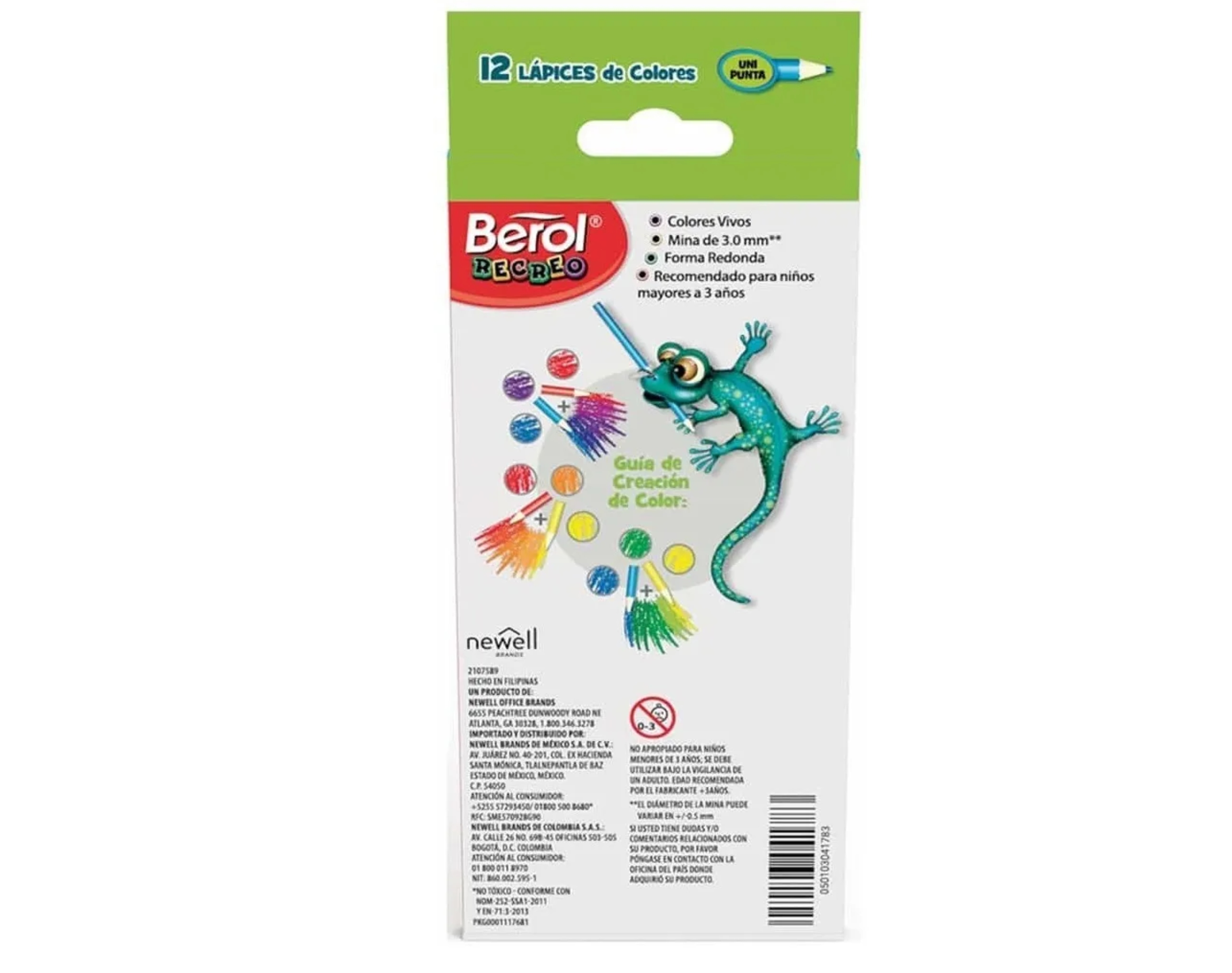 Lápices De Colores Recreo Berol 12 Pzs Unipunta Largos X 3