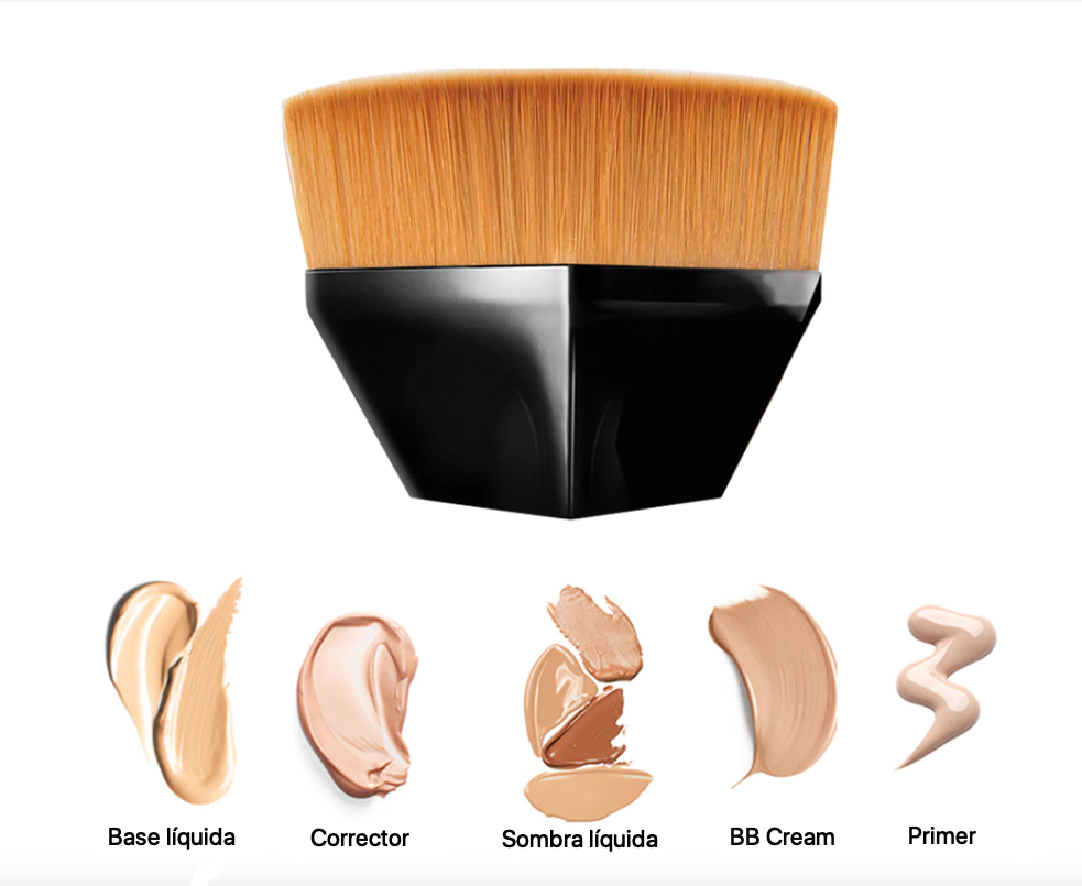 Kit de 2 Brochas Mágicas Kabuki Plana Para Base De Maquillaje Y Polvo