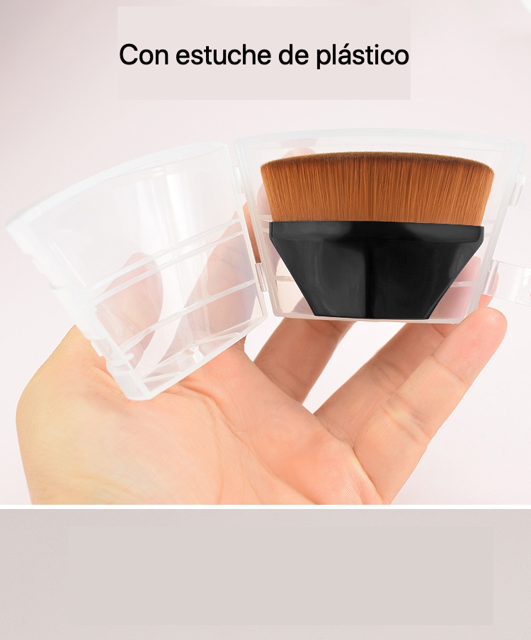 Kit de 2 Brochas Mágicas Kabuki Plana Para Base De Maquillaje Y Polvo