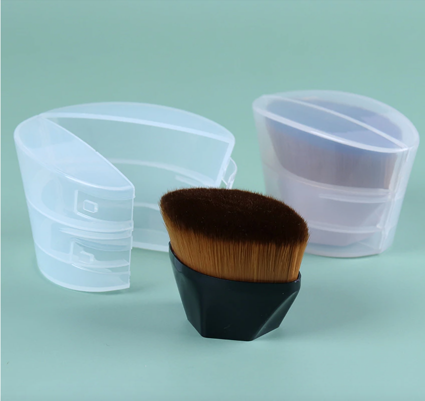 Kit de 2 Brochas Mágicas Kabuki Plana Para Base De Maquillaje Y Polvo
