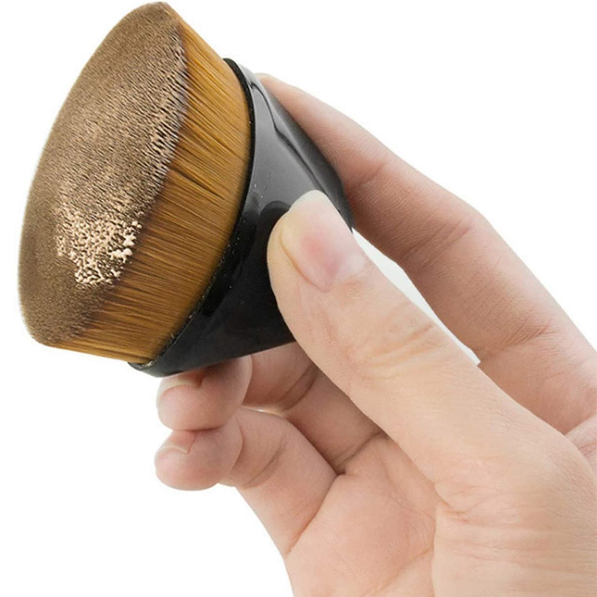 Kit de 2 Brochas Mágicas Kabuki Plana Para Base De Maquillaje Y Polvo